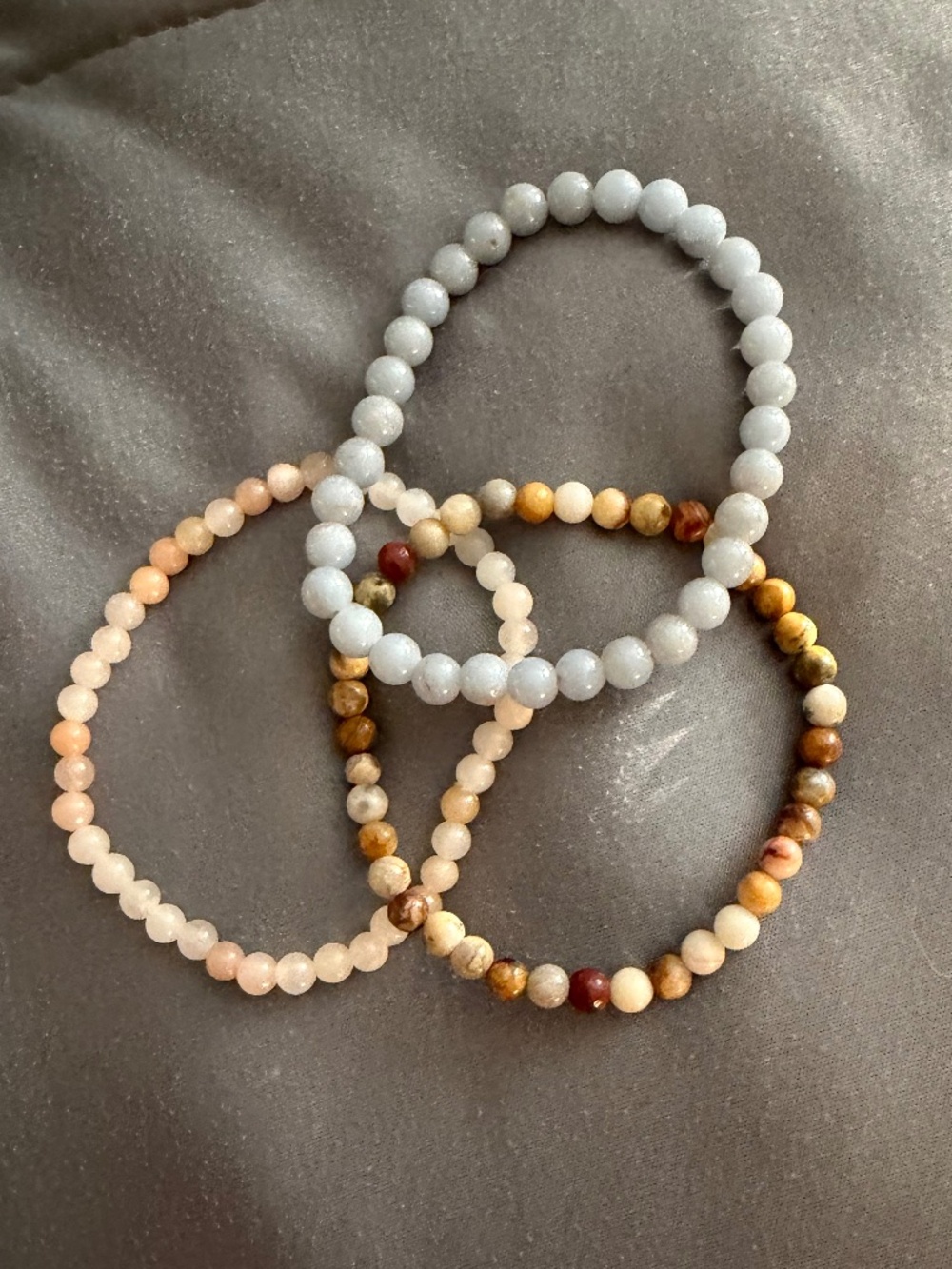 Stone beaded bracelet set
